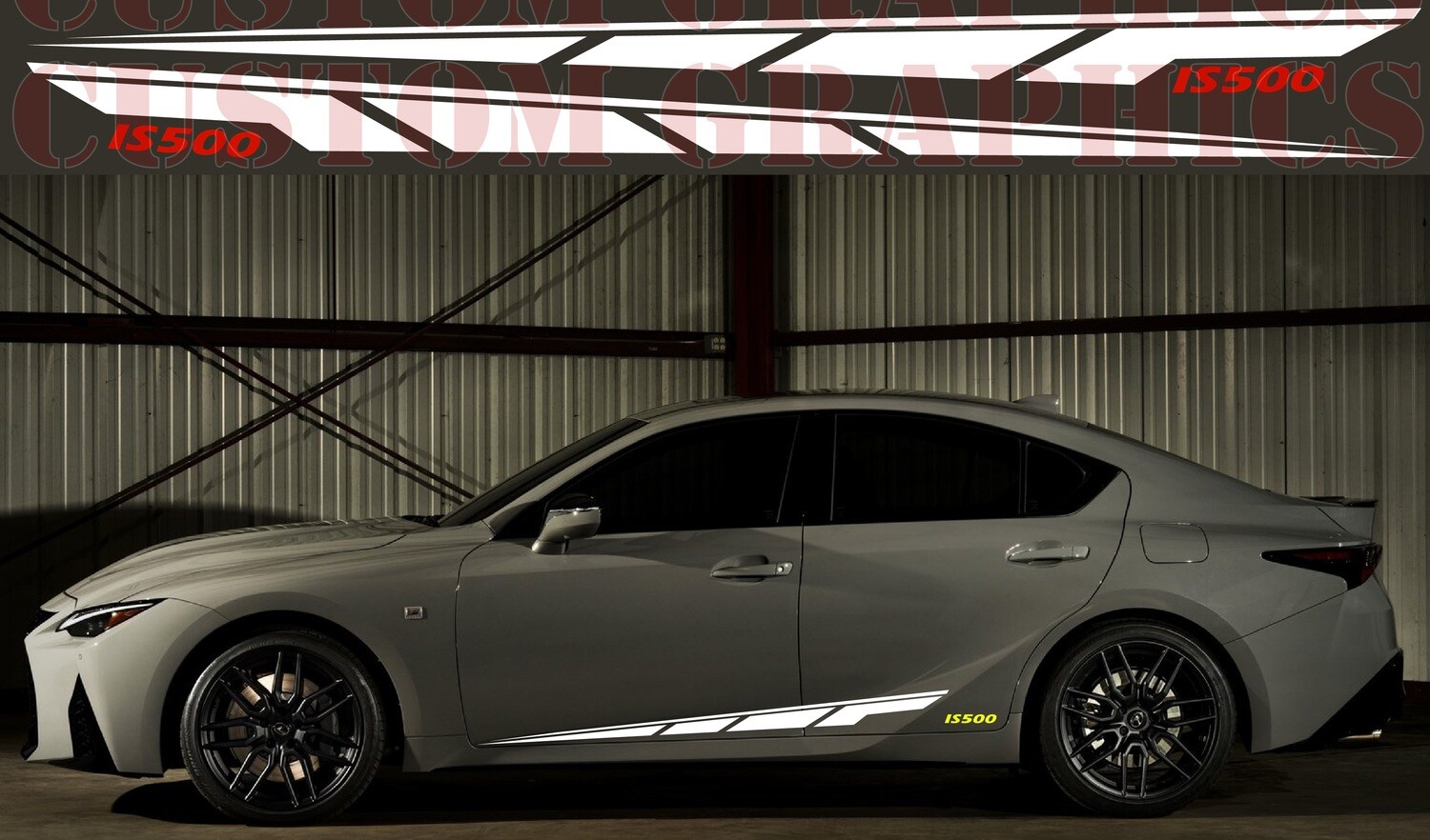 Sport Side door sticker racing design Compatible with IS500
