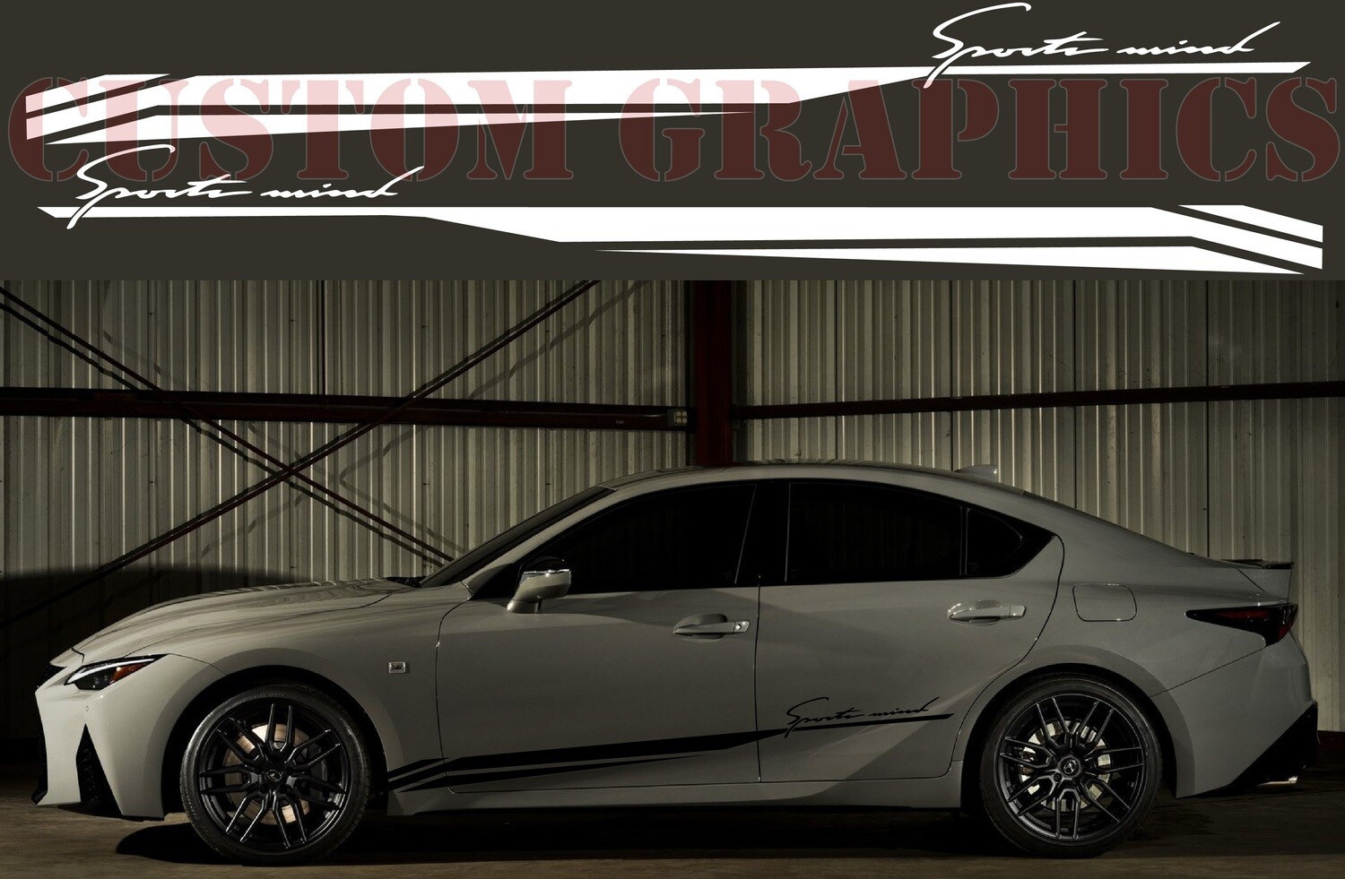 Side door vinyl decal sticker Compatible with IS500