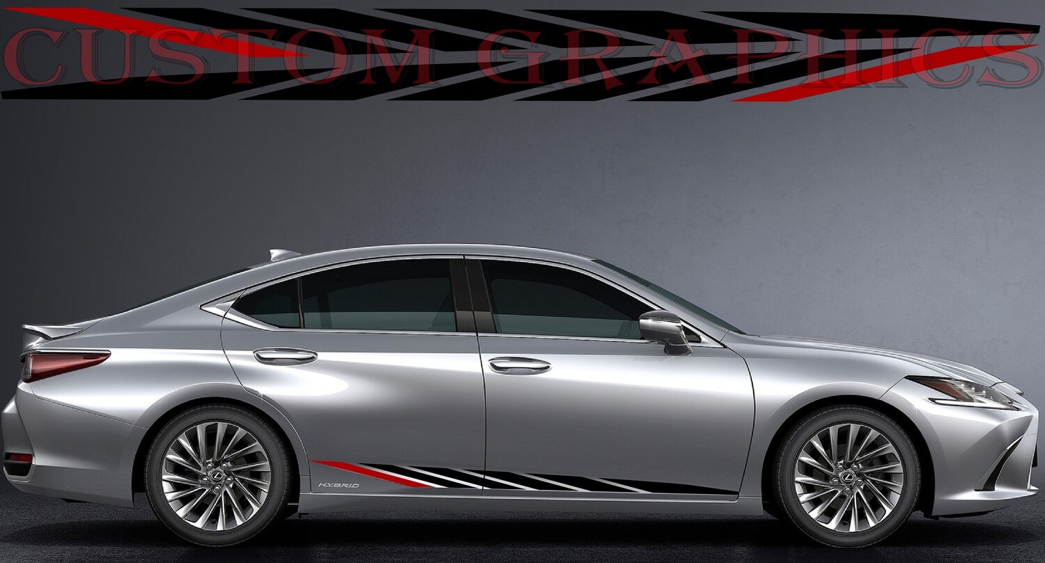2x body decals side stripe sticker logo graphics vinyl Compatible with ES