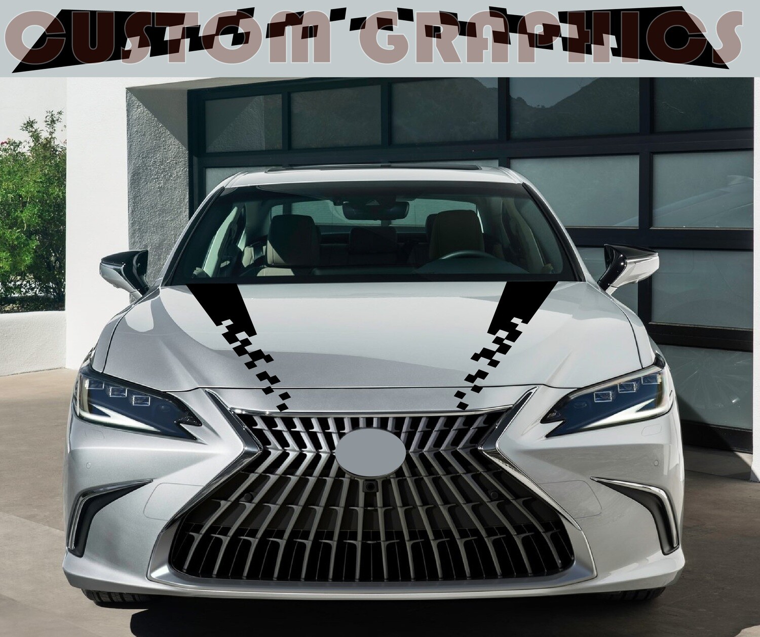 Hood racing stripes Vinyl decals Compatible with ES
