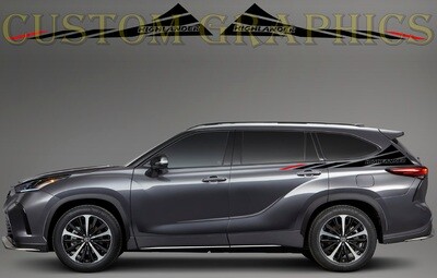 Sport Sticker Decal Side Door Stripes Compatible with Highlander