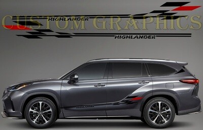 Side Stripe Decal Graphic Sticker Kit Compatible with Highlander