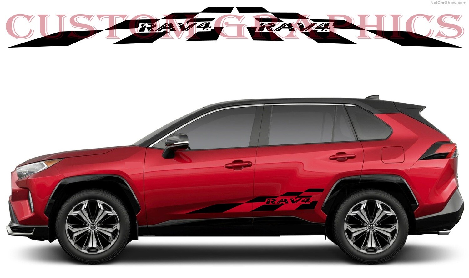 Sport Sticker Decal Side Door Stripes Compatible with Rav4 Prime 2021