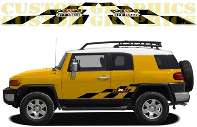 Pair of Sport Side Stripes Decal Sticker Vinyl Compatible with FJ Cruiser