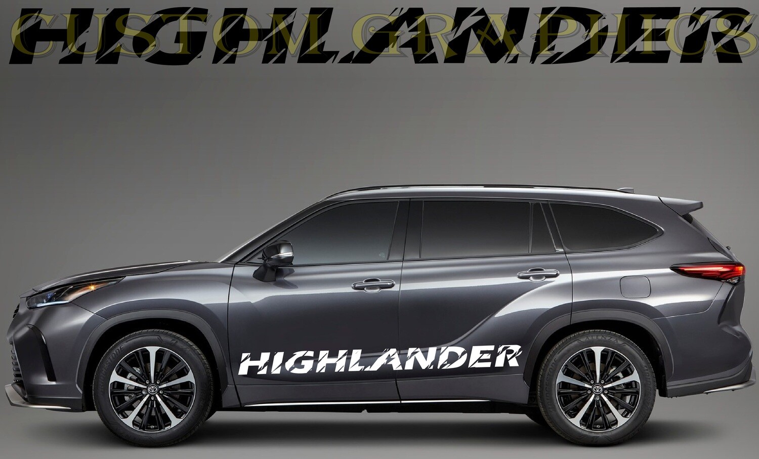 Set of Racing Side Stripes Decal Sticker Graphic Compatible with Highlander