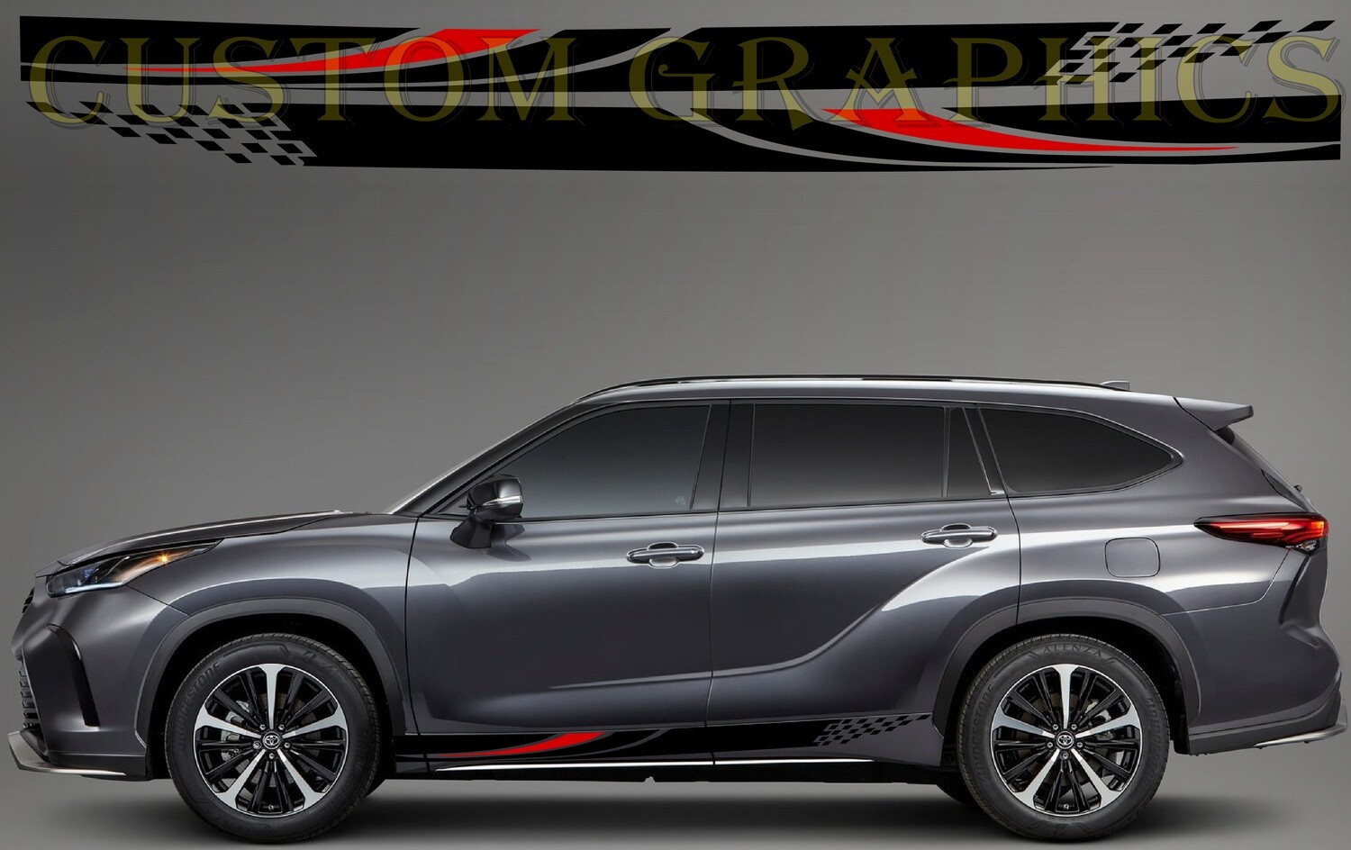 2x body decals side stripes Compatible with Highlander
