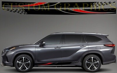 2x body decals side stripes Compatible with Highlander