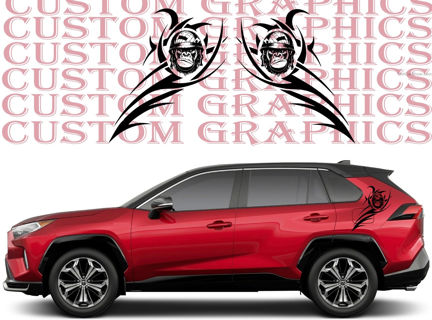 Set of Stickers Decal Stripe body kit Compatible with Rav4 Prime 2021