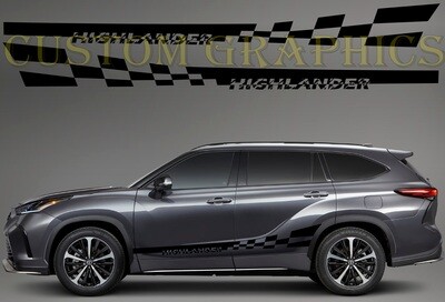 Side Door Stripe Custom kit Stickers Set Kit Compatible with Highlander
