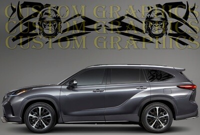 Pair of Sport Side Stripes Decal Sticker Vinyl Compatible with Highlander