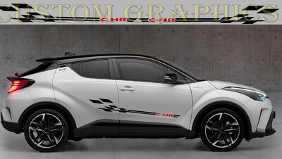 2x body decals side stripes Compatible with C-HR GR Sport