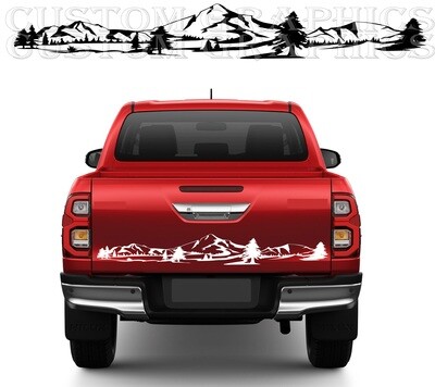 Tailgate Mountains Decal Stripe body kit  Compatible with Hilux