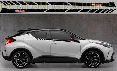 2x body decals side stripe sticker Compatible with C-HR GR Sport
