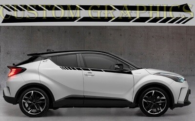 Decal Graphic Sticker Door Sport Stripe Kit Compatible with C-HR GR Sport