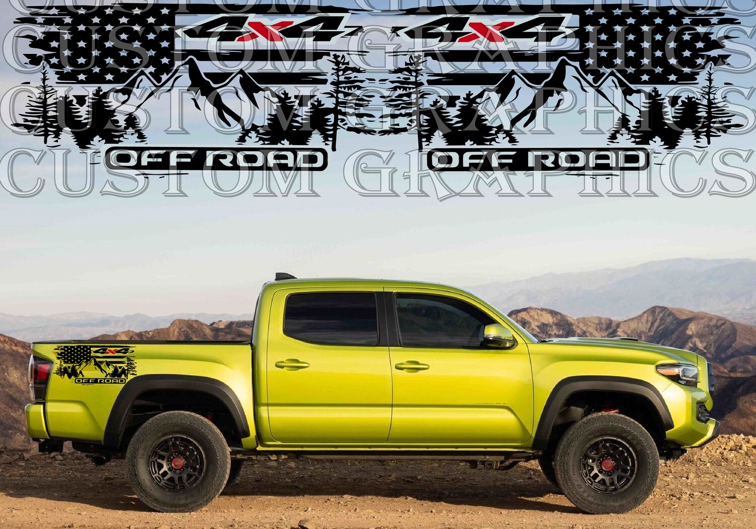 Custom Auto Vinyl Graphics Compatible with Tacoma Trail Edition 2022