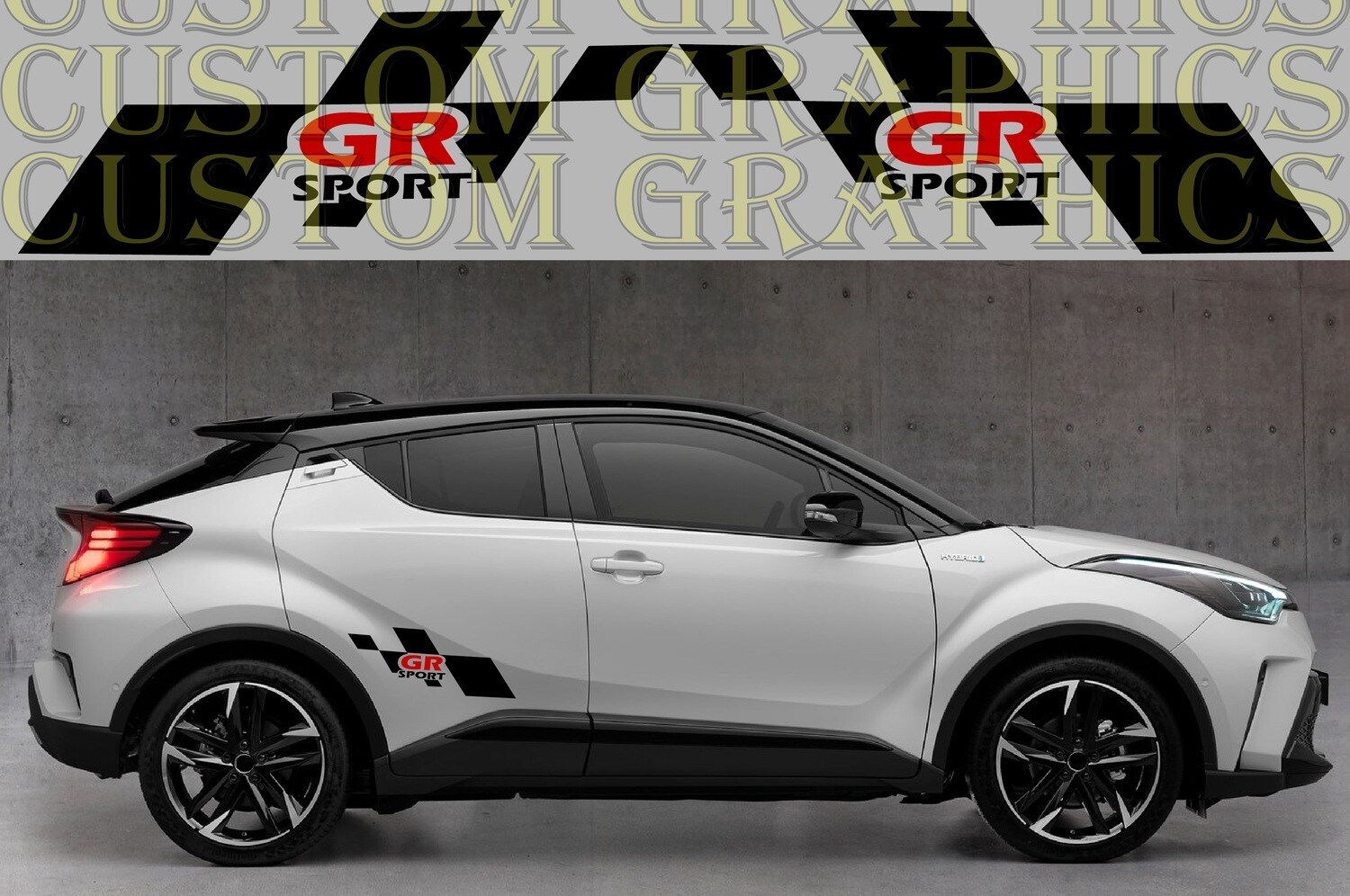 Set of Stickers Decal Stripe body kit Compatible with C-HR GR Sport