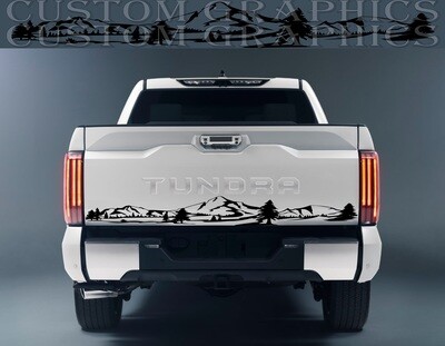 Tailgate Mountains Sticker Decal Compatible with Tundra 2022