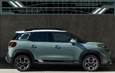 Set of Racing Side Stripes Decal Sticker Graphic Compatible with C3 Aircross 2022