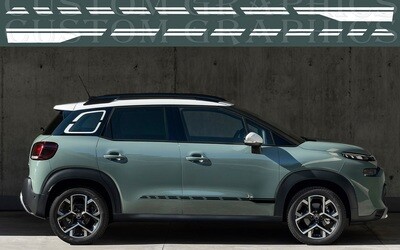 Pair of Sport Side Stripes Decal Sticker Vinyl Compatible with C3 Aircross 2022