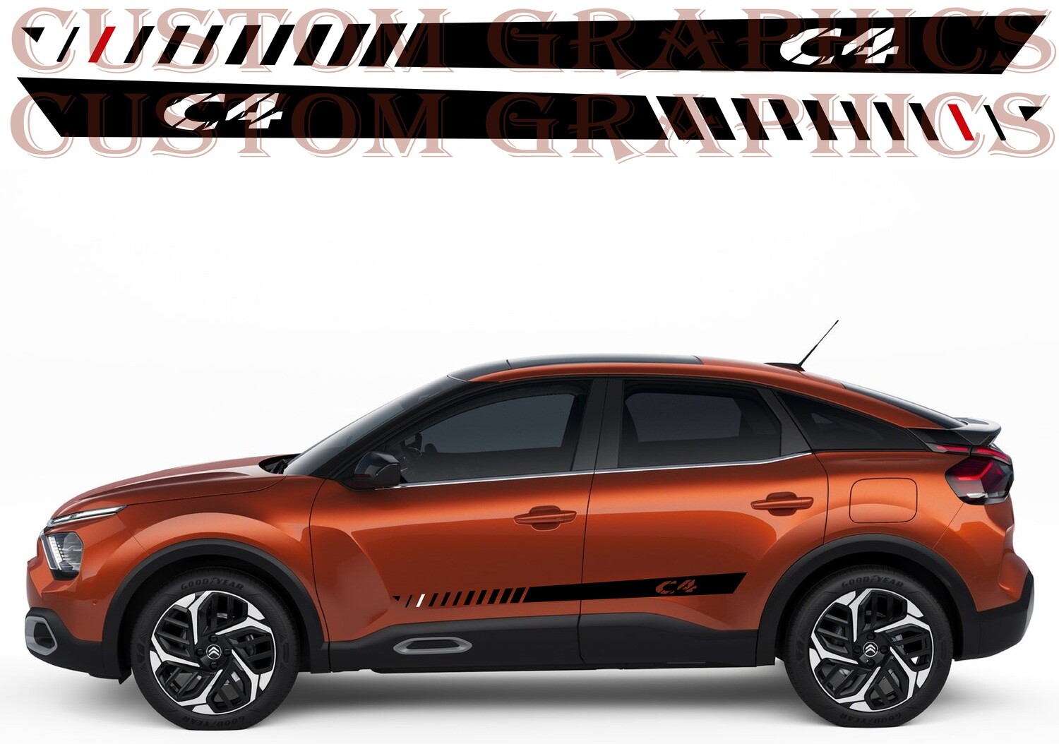 Set of Stickers Decal Stripe body kit Compatible with  C4