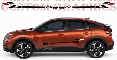 Sport Side door sticker racing design Compatible with C4