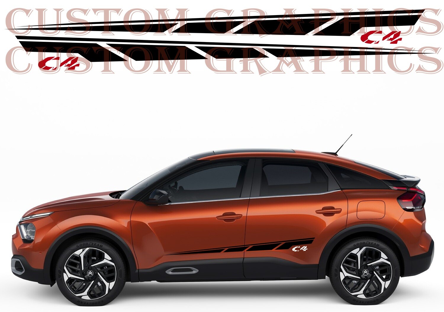 2x body decals side stripes Compatible with  C4