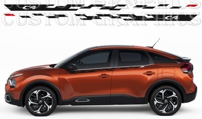 Pair of Sport Side Stripes Decal Sticker Vinyl Compatible with C4