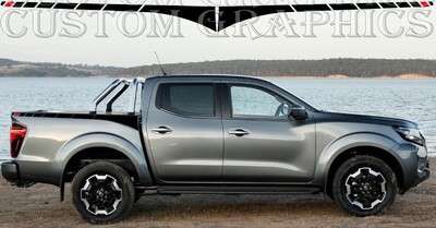 Sport Sticker Decal Side Door Stripes Compatible with Nissan Navara Double Cab Pro-4x