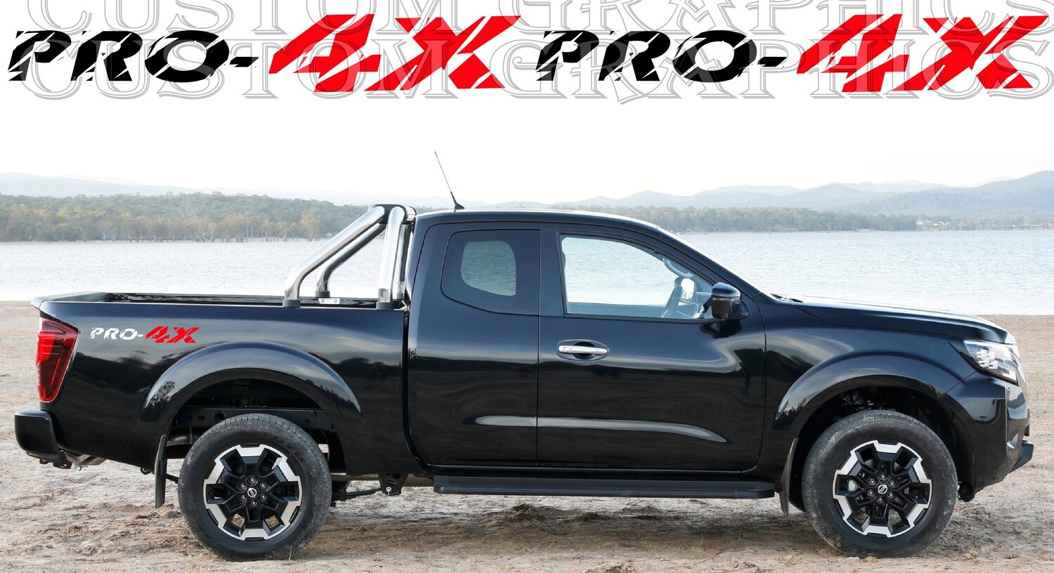 Exclusive Decal Graphic Sticker Door Sport Stripe Kit Compatible with Navara King Cab Pro-4x
