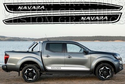 Decal Graphic Sticker Door Sport Stripe Kit Compatible with Nissan Navara Double Cab Pro-4x