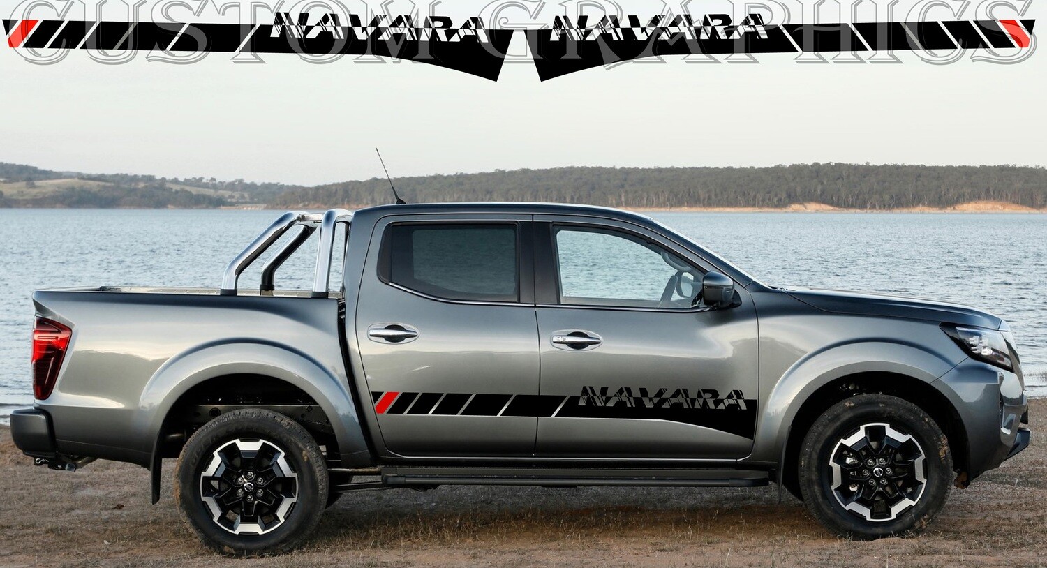 New Custom Auto Vinyl Graphics Compatible with Nissan Navara Double Cab Pro-4x