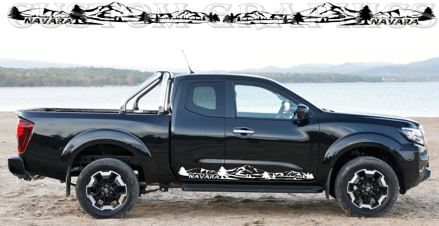 Vinyl Decal Custom Stickers Graphic kit Compatible with Navara King Cab Pro-4x