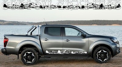 Mountains decals side stripe sticker logo graphics Compatible with Nissan Navara Double Cab Pro-4x