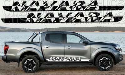 2x body decals side stripe sticker logo graphics Compatible with Nissan Navara Double Cab Pro-4x