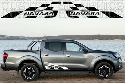 Stripe Decal Graphic stickers Kit Compatible with Nissan Navara Double Cab Pro-4x
