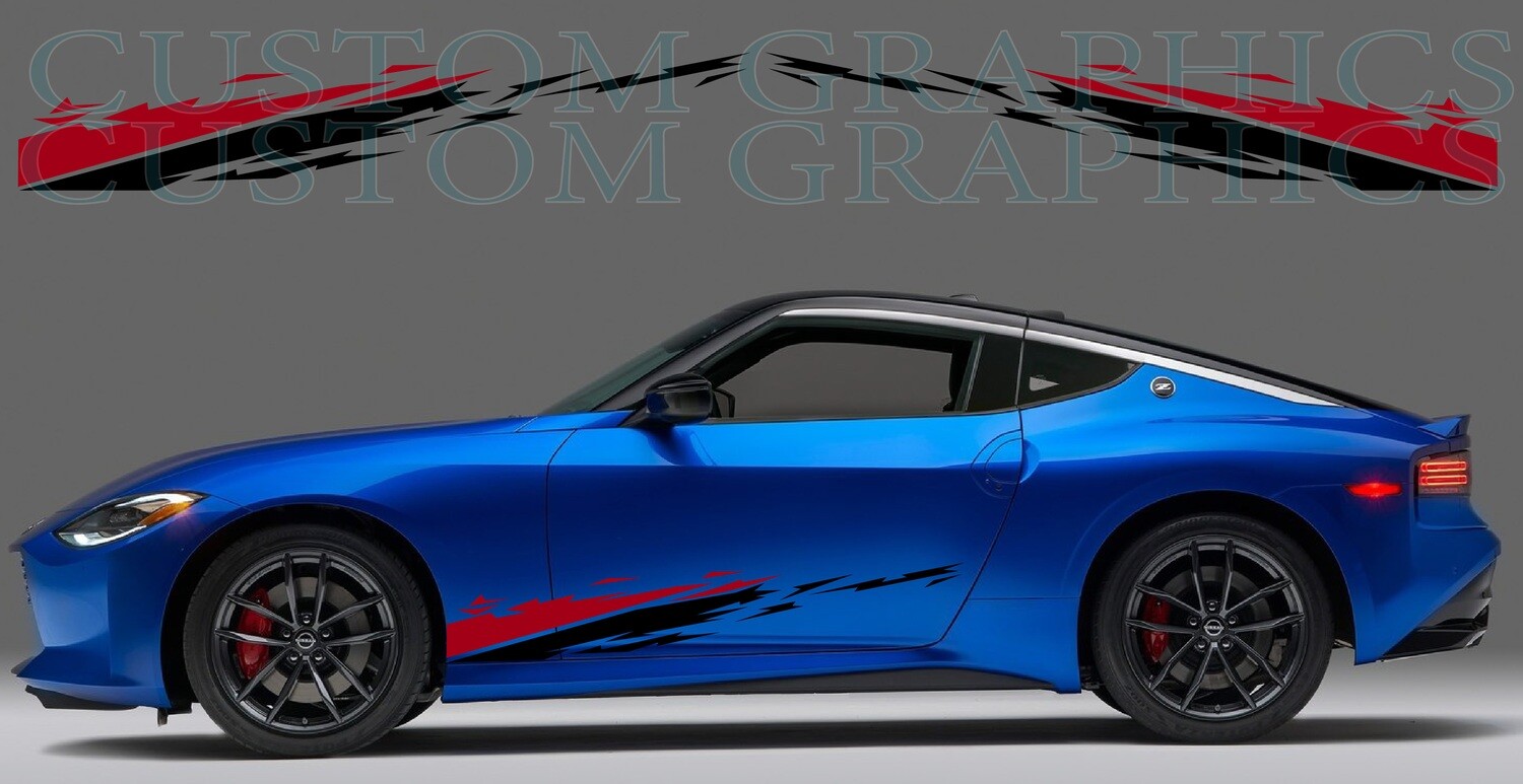 2X Side door stripe vinyl decal graphic sticker Kit Compatible with Z