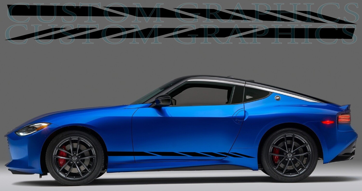 Pair of Sport Side Stripes Decal Sticker Vinyl Compatible with Z