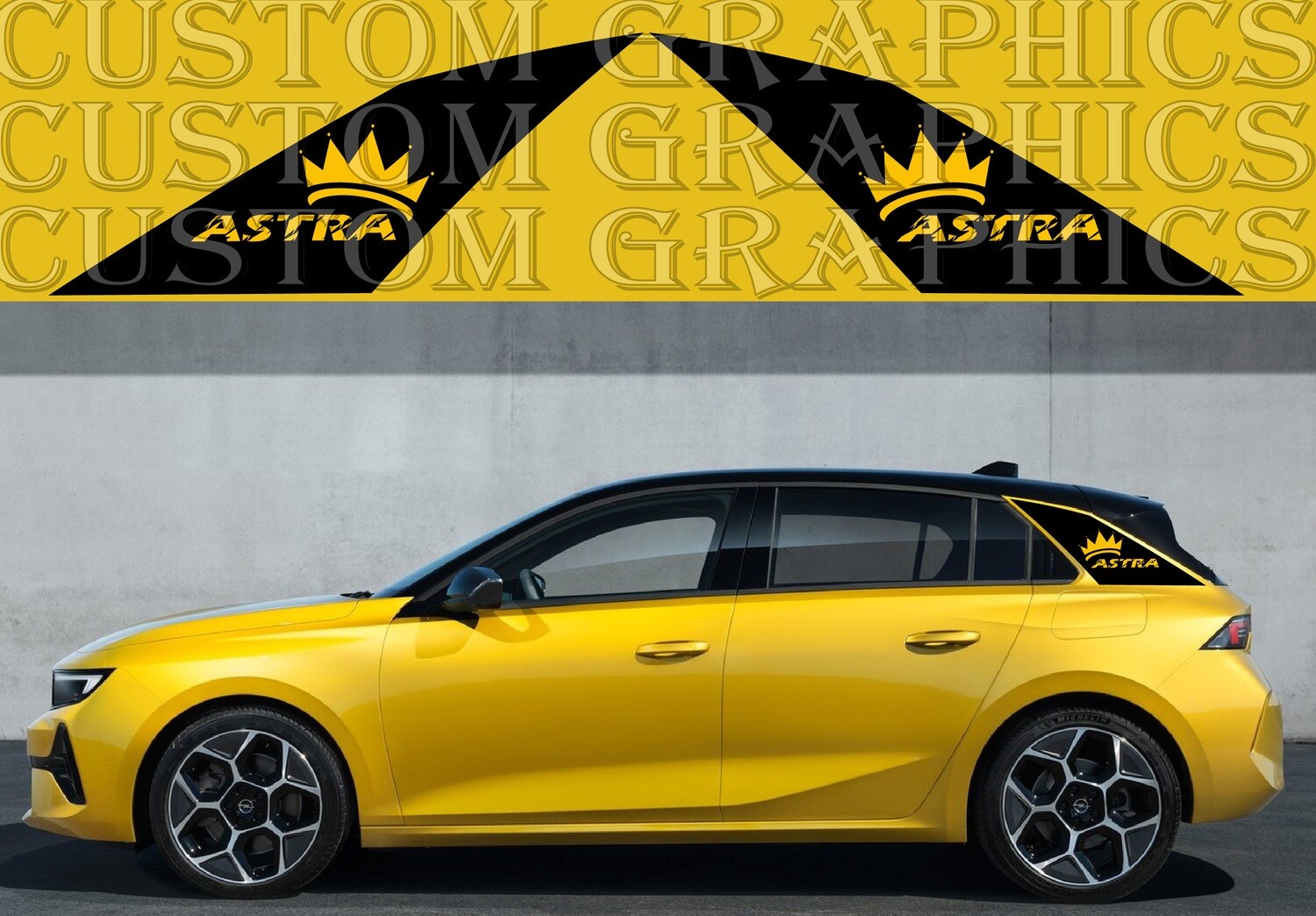 Set of Racing Side Stripes Decal Sticker Graphic Compatible with Astra 2021