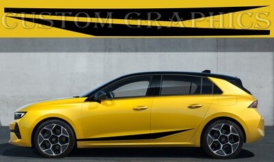 2X Side door stripe vinyl decal graphic sticker Kit Compatible with Astra 2021