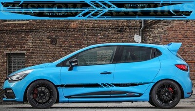 Side Stripe Decal Graphic Sticker Kit Compatible with Clio