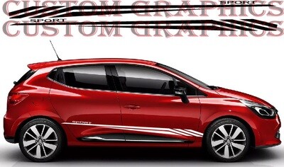 Sport Sticker Decal Side Door Stripes Compatible with Clio
