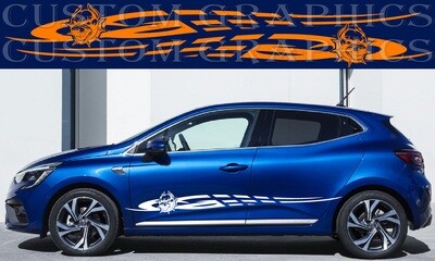Side Door Stripe Custom kit Stickers Set Kit Compatible with Clio