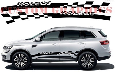 Set of Racing Side Stripes Decal Sticker Graphic Compatible with Koleos