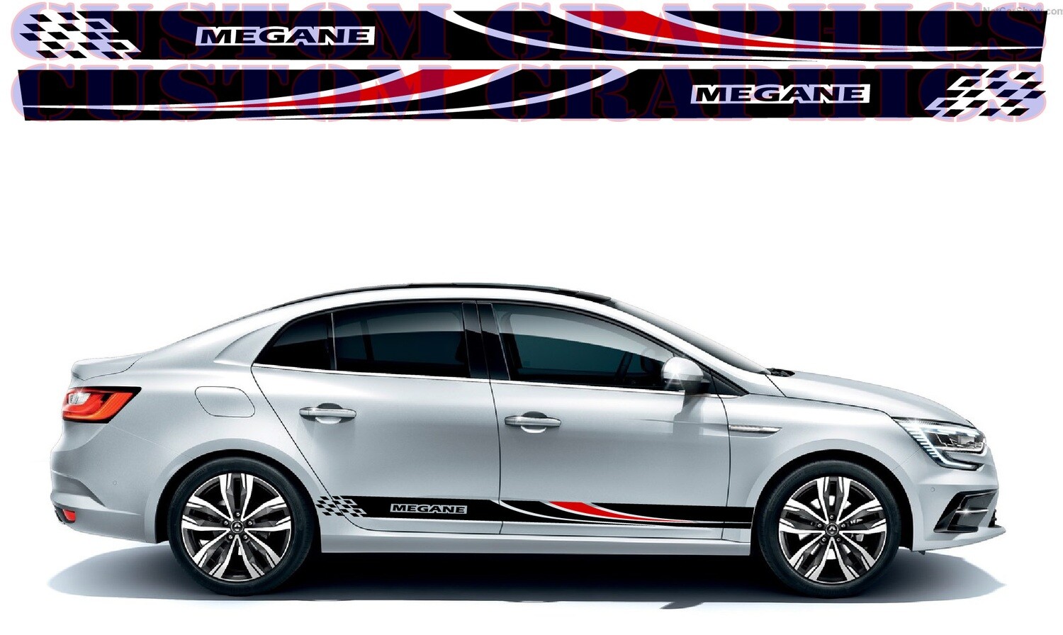 2x body decals side stripes Compatible with Megane