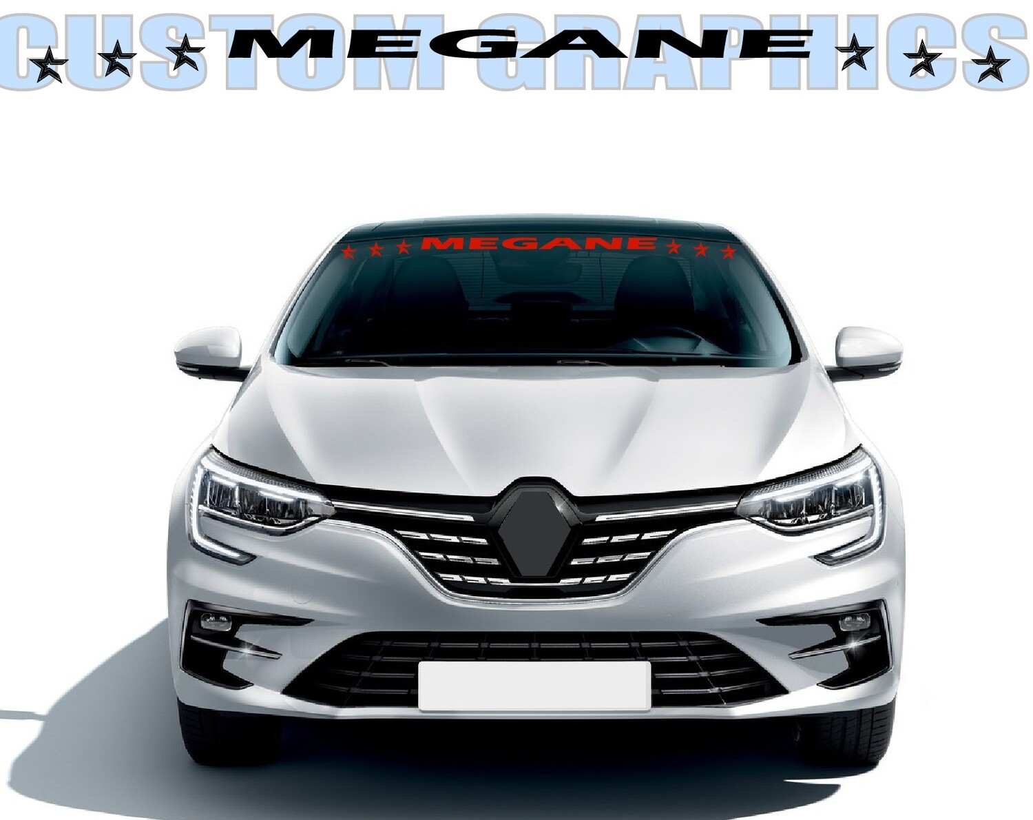2X Side door stripe vinyl decal graphic sticker Kit Compatible with Megane