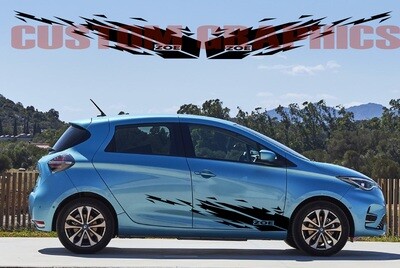 Pair of Sport Side Stripes Decal Sticker Vinyl Compatible with Zoe
