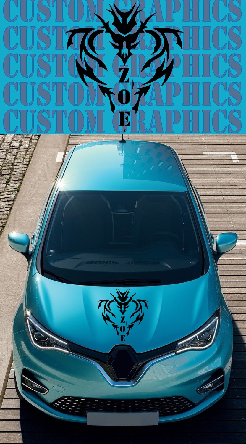 Hood vinyl decal sticker Compatible with Zoe