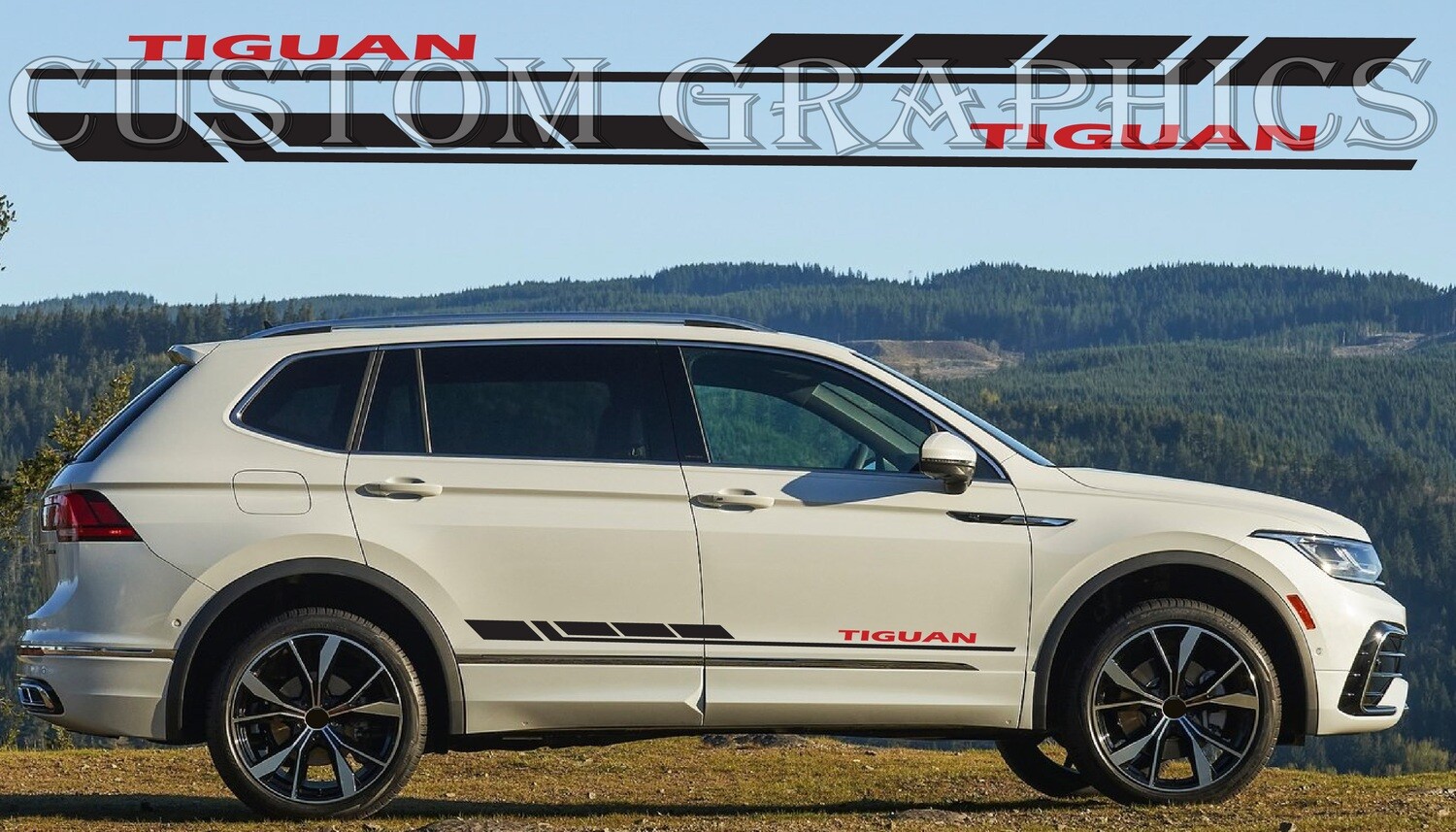 2x body decals side stripes Compatible with Tiguan