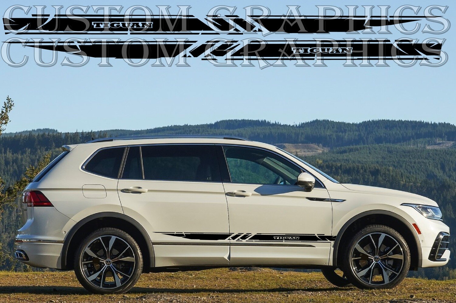 Sport Side door sticker racing design Compatible with Tiguan