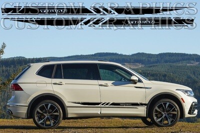 Sport Side door sticker racing design Compatible with Tiguan